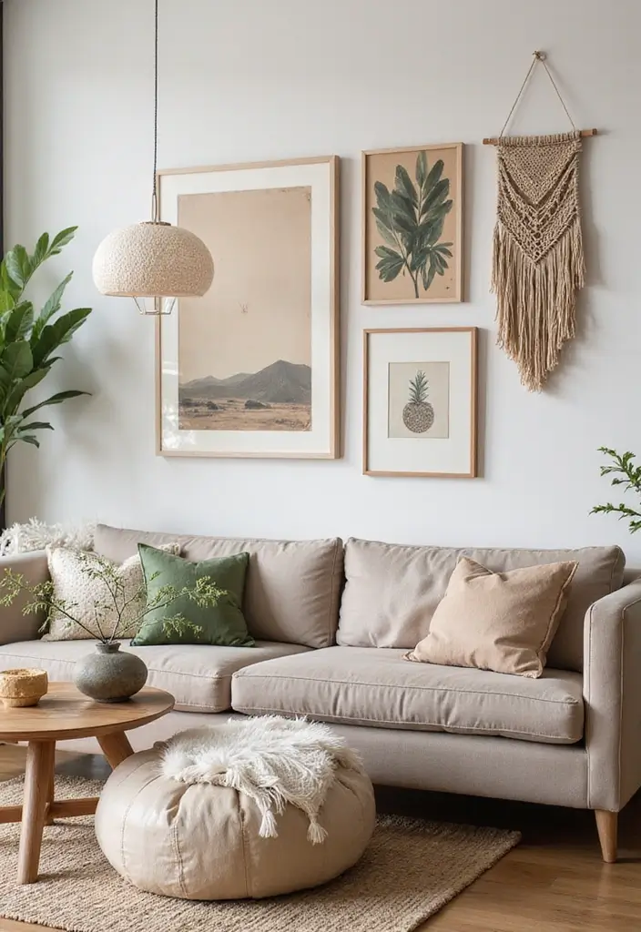 20 Living Room Designs That Will Inspire You - 14. Sustainable Wall Decor