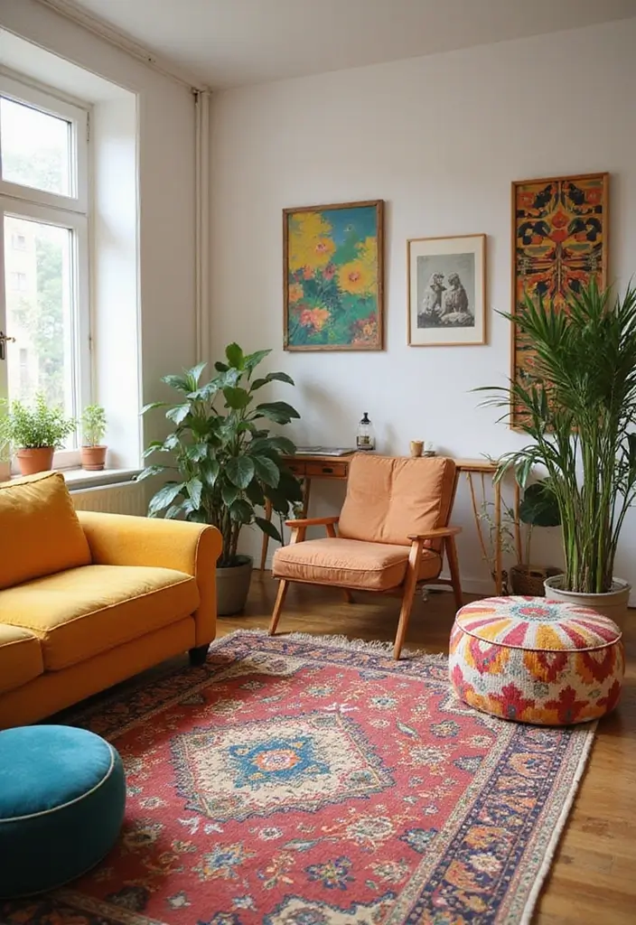20 Living Room Designs That Will Inspire You - 4. Bright and Colorful with Eco-Friendly Decor