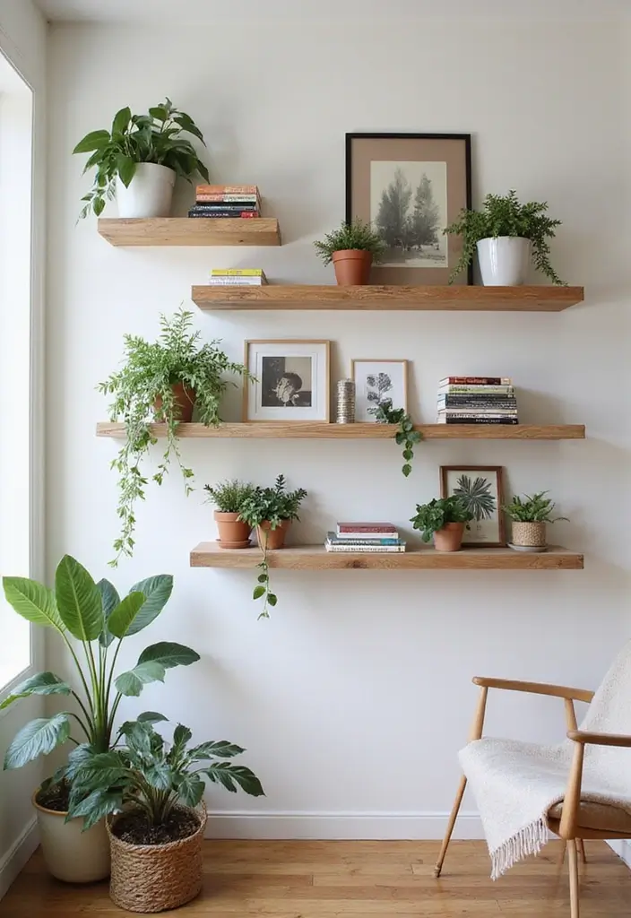 20 Small Apartment Design Hacks for Modern Living - 2. Floating Shelves
