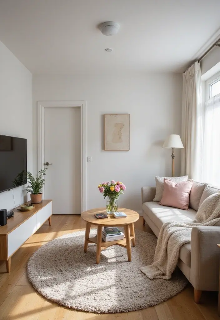 20 Small Apartment Design Hacks for Modern Living - 7. Use Rugs to Define Spaces