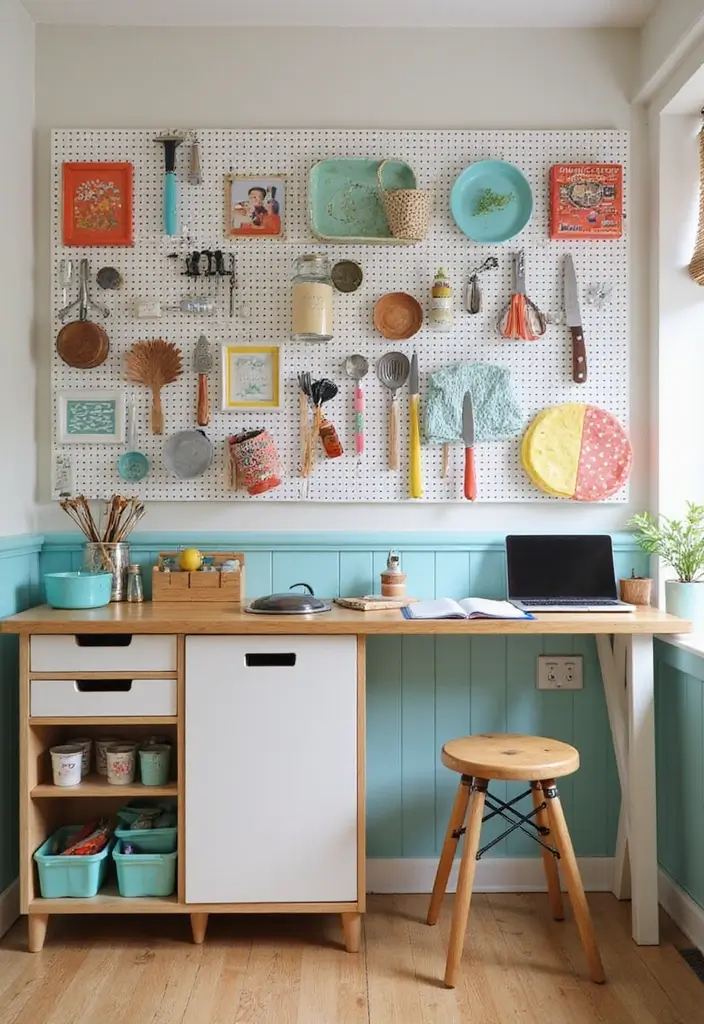 20 Small Apartment Design Hacks for Modern Living - 9. Use Pegboards for Organization