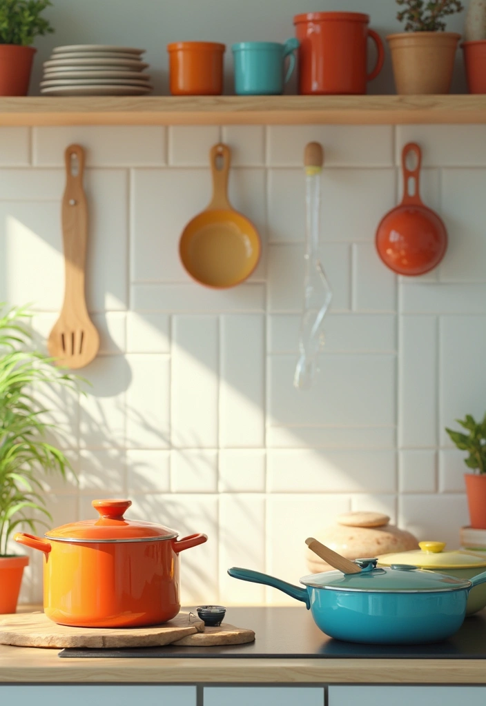 20 Trendiest Kitchen Set Ideas for 2025 - 15. Color-Pop Kitchen Accessories