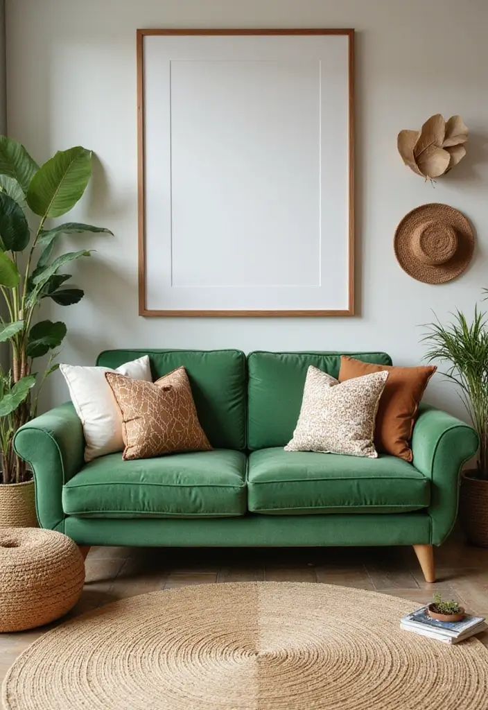 21+ Inspiring Living Room Sofa Ideas for Every Style - 11. Lush Green Sofas for a Refreshing Look