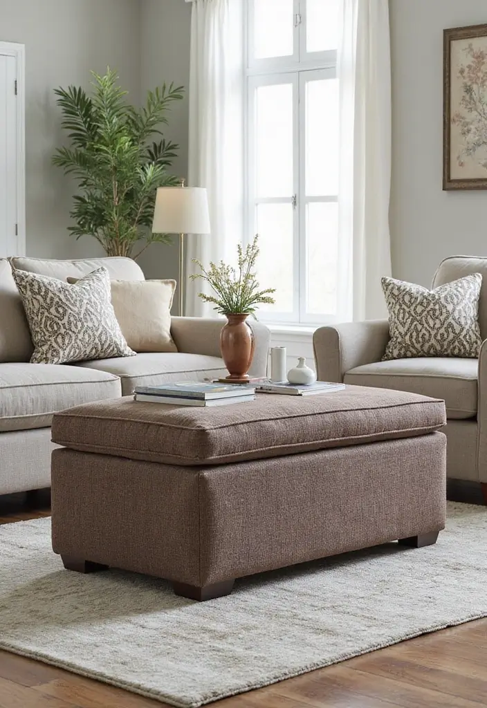 21 Small Apartment Storage Ideas That Actually Work - 3. Storage Ottomans