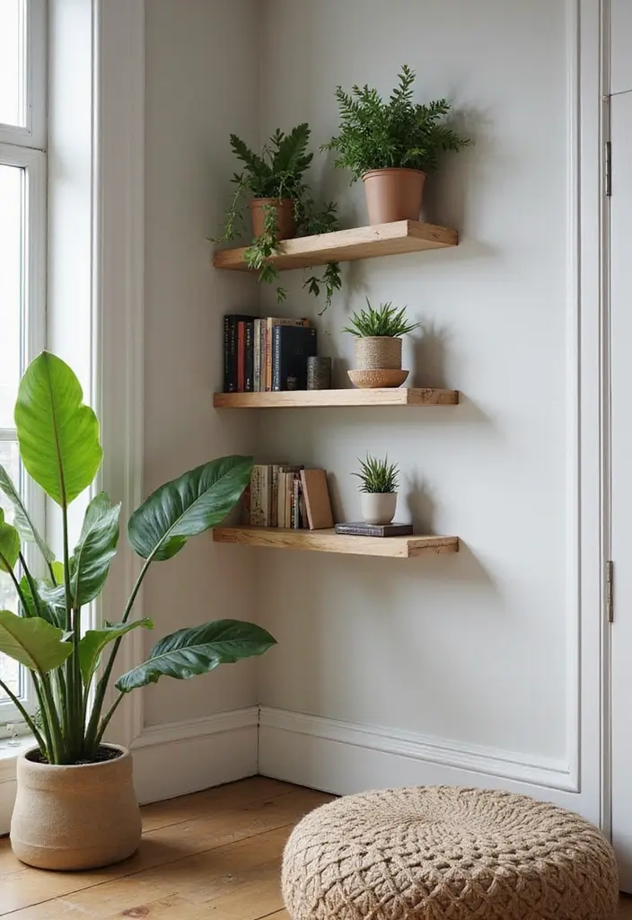 21 Small Apartment Storage Ideas That Actually Work - 7. Corner Shelves
