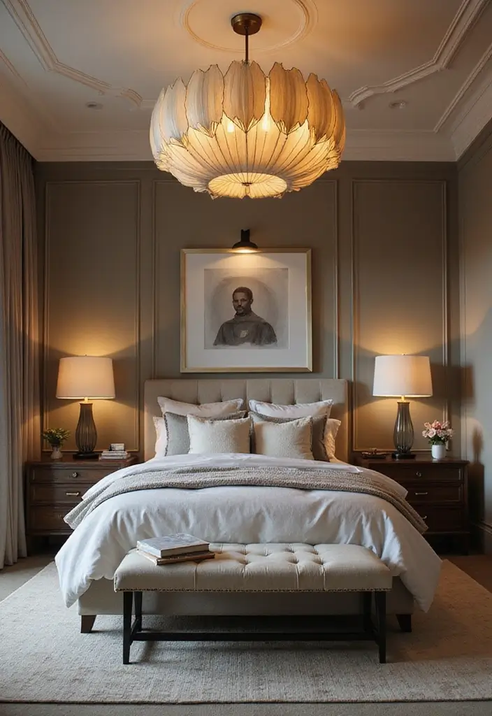 22 Bedroom Design Trends for Modern Homes - 8. Statement Lighting