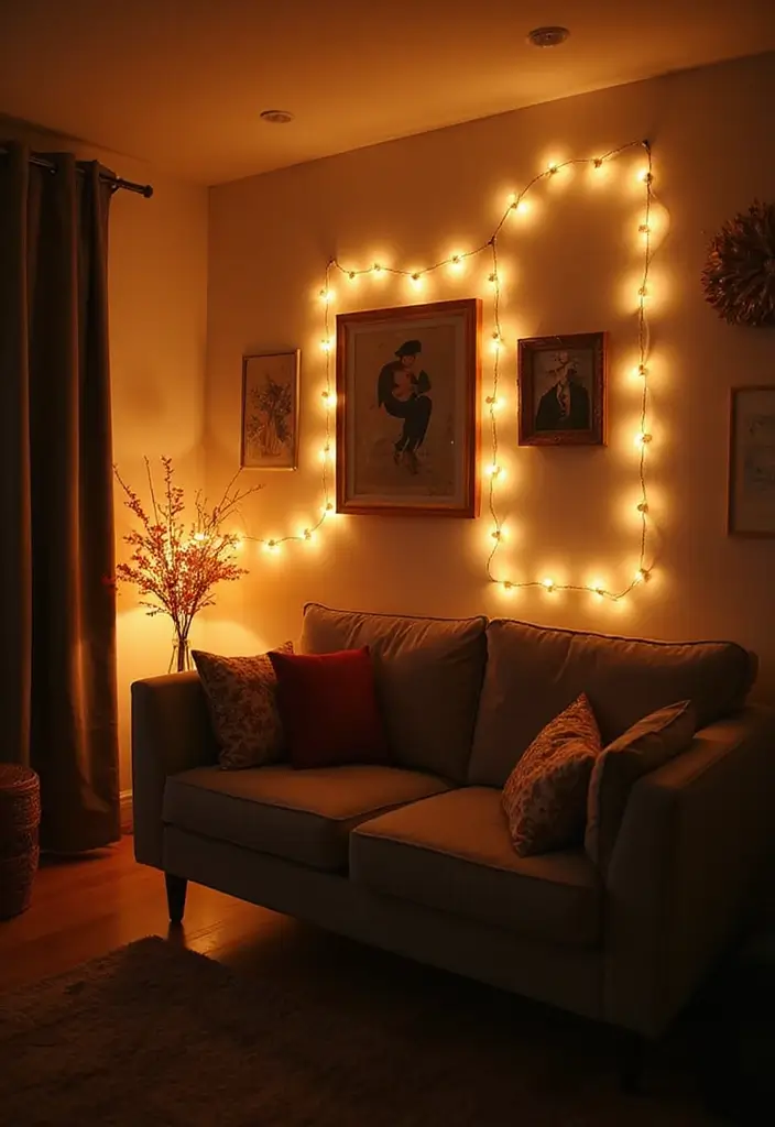 22 Living Room Wall Decor Ideas for Instant Impact - 13. Light-Up Wall Decor
