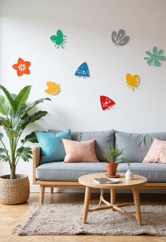22 Living Room Wall Decor Ideas for Instant Impact - 20. Wall Decals