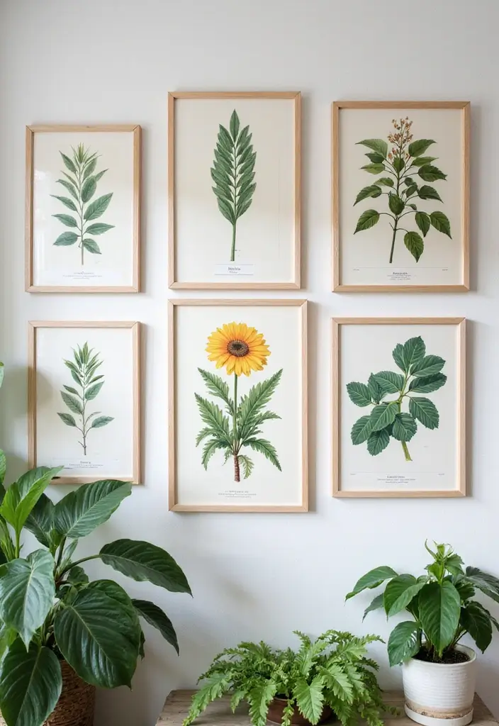 22 Living Room Wall Decor Ideas for Instant Impact - 5. Botanical Prints