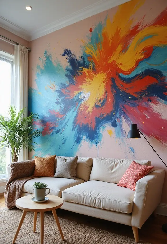 22 Living Room Wall Decor Ideas for Instant Impact - 6. Hand-Painted Murals