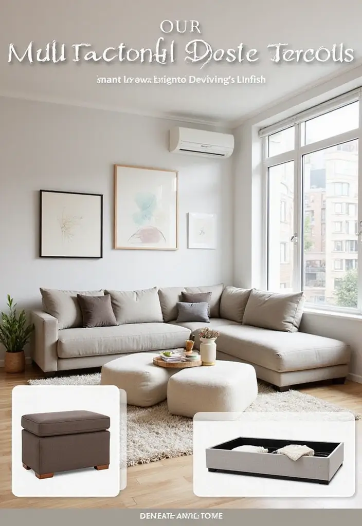 22 Small Apartment Living Room Ideas to Try This Year - 2. Multifunctional Furniture Solutions