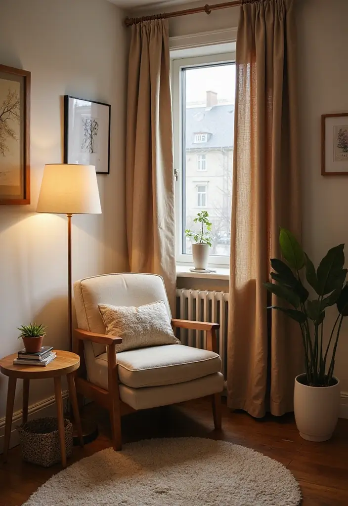 22 Small Apartment Living Room Ideas to Try This Year - 3. Cozy Corner Nooks