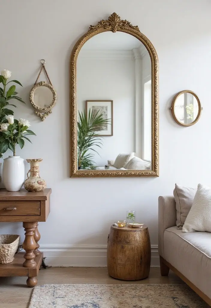 22 Small Apartment Living Room Ideas to Try This Year - 7. Creative Use of Mirrors