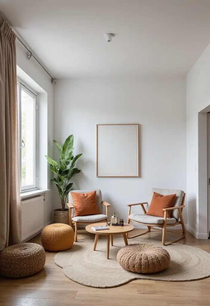 22 Small Apartment Living Room Ideas to Try This Year - 8. Flexible Seating Arrangements