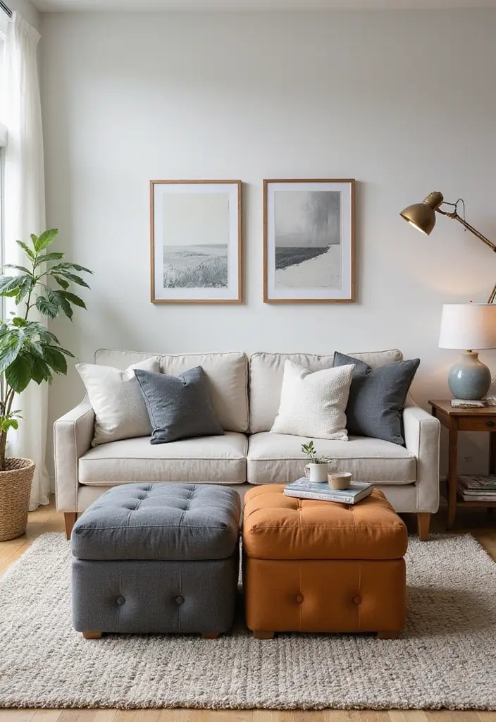 22+ Stunning Living Room Sofa Set Designs to Transform Your Space - 17. Multi-Functional Pieces