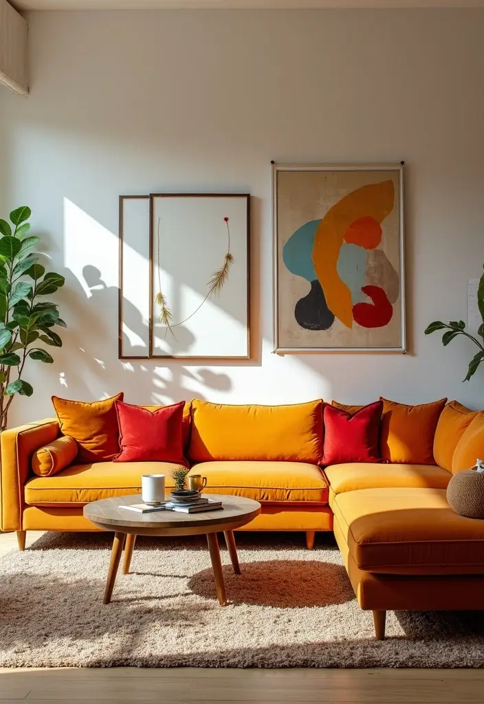 22+ Stunning Living Room Sofa Set Designs to Transform Your Space - 8. Bold Color Choices