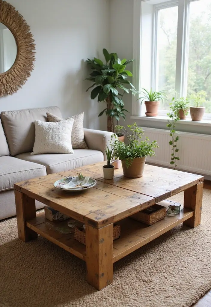 23+ Unique Living Room Table Ideas for a Chic Makeover - 14. Upcycled Pallet Coffee Table