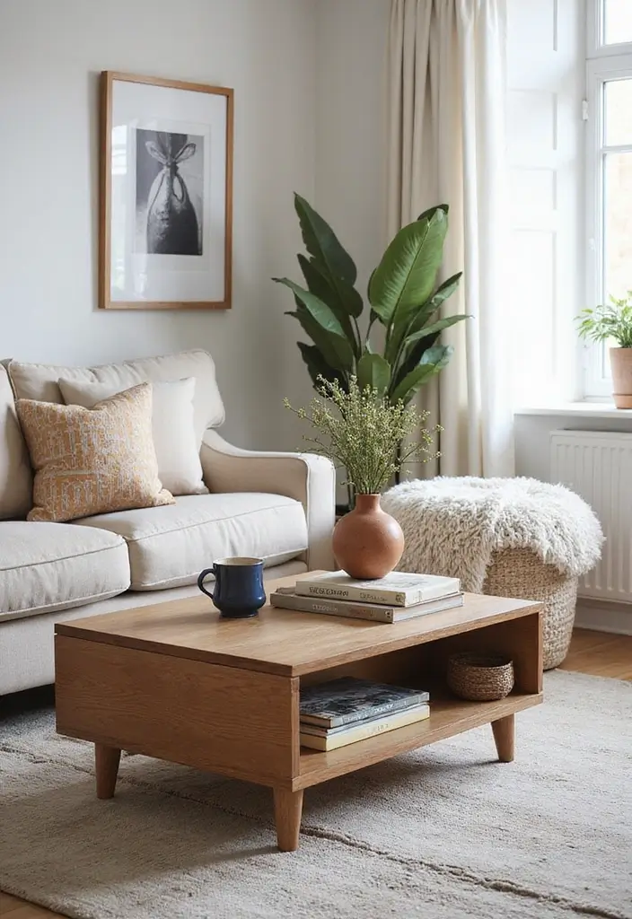 23+ Unique Living Room Table Ideas for a Chic Makeover - 18. Benedict Coffee Table (with Hidden Storage)