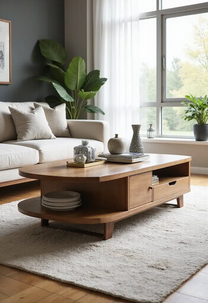 23+ Unique Living Room Table Ideas for a Chic Makeover - 19. Multi-Level Coffee Table