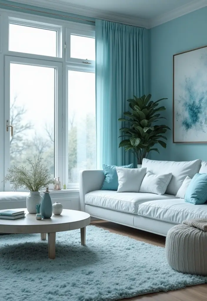 24+ Trending Living Room Colors to Refresh Your Home - 11. Icy Blue
