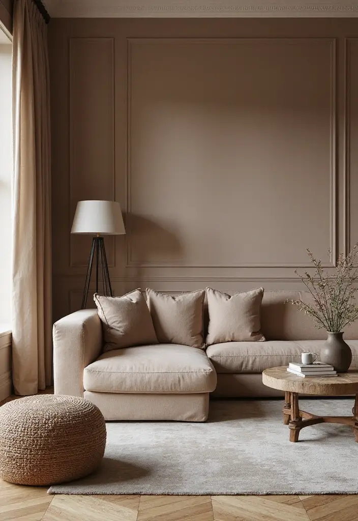 24+ Trending Living Room Colors to Refresh Your Home - 14. Warm Taupe