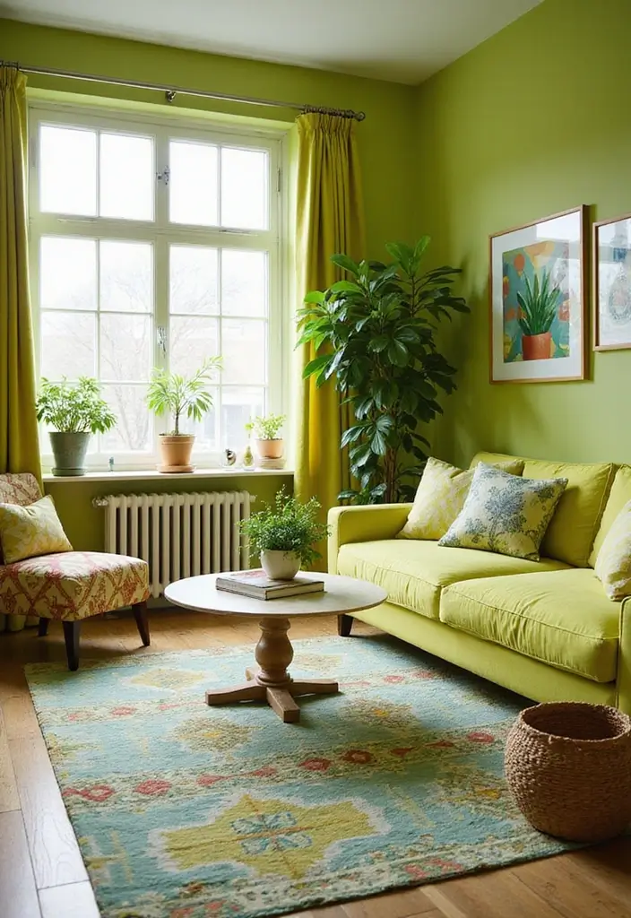24+ Trending Living Room Colors to Refresh Your Home - 19. Bright Lime