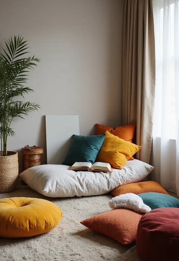 25 Bedroom Decor Ideas to Transform Your Space - 6. Cozy Floor Seating