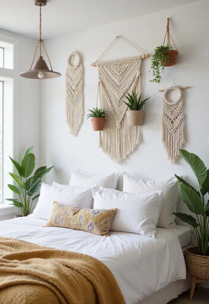 25 Bedroom Decor Ideas to Transform Your Space - 7. Macrame Accents