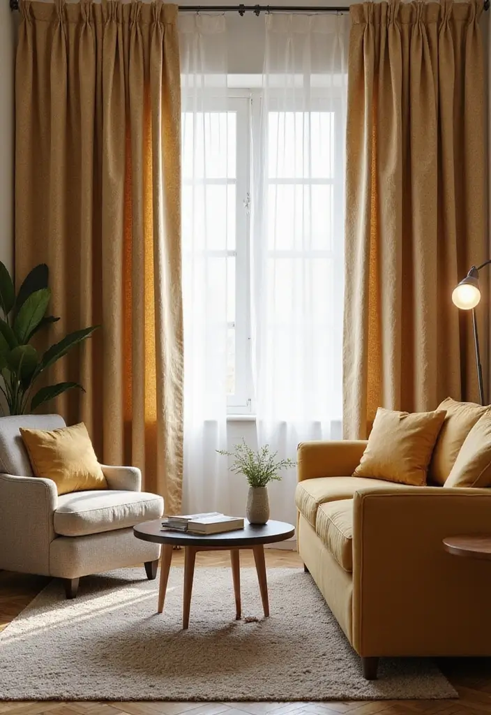 25+ Gorgeous Living Room Curtain Ideas to Elevate Your Decor - 24. Textural Contrasts for Visual Interest