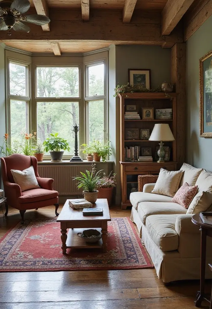 25 Living Room Decor Ideas for a Stylish Home - 12. Incorporate Vintage Finds