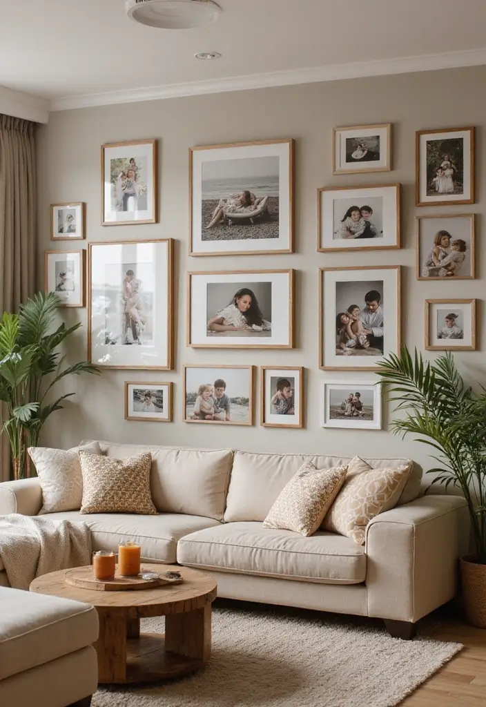 25 Living Room Decor Ideas for a Stylish Home - 20. Personalize with Family Photos