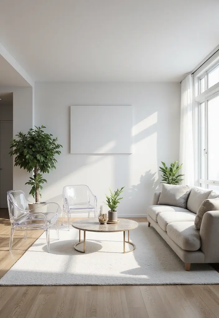 25 Small Apartment Decorating Ideas to Maximize Your Space - 16. Use Clear Furniture