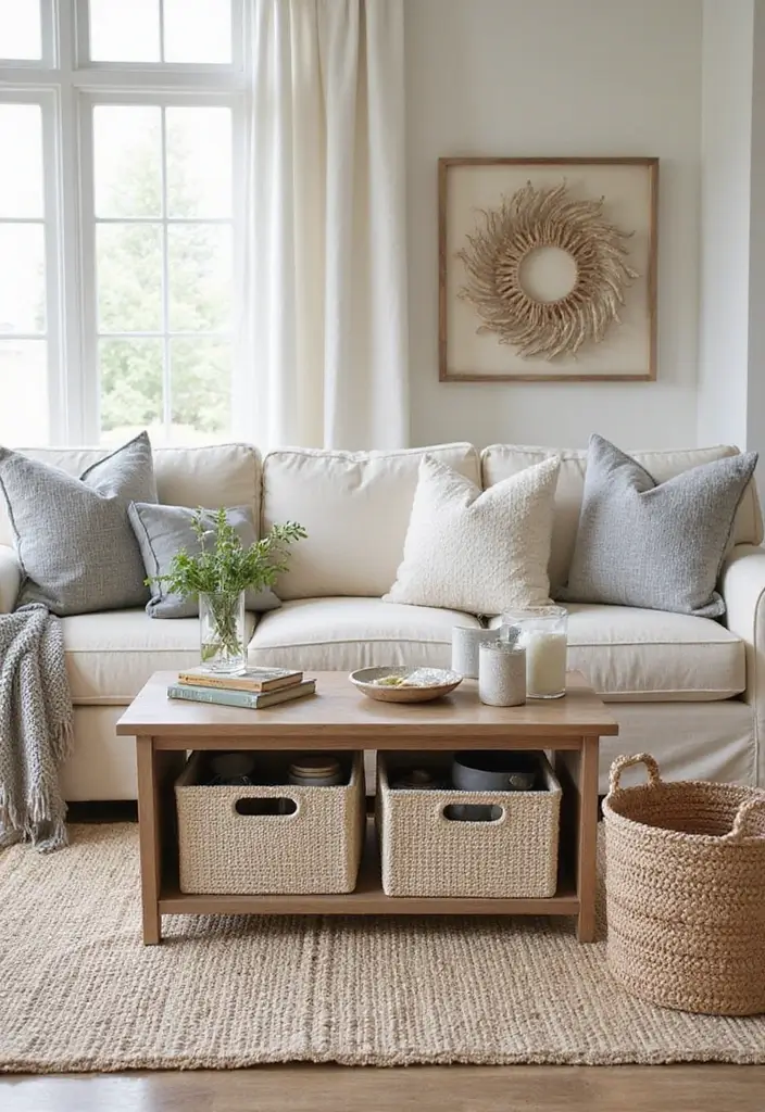 25 Small Apartment Decorating Ideas to Maximize Your Space - 17. Use Decorative Storage Bins