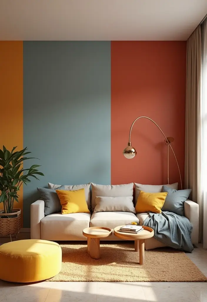 25 Small Apartment Decorating Ideas to Maximize Your Space - 24. Use Color Blocking
