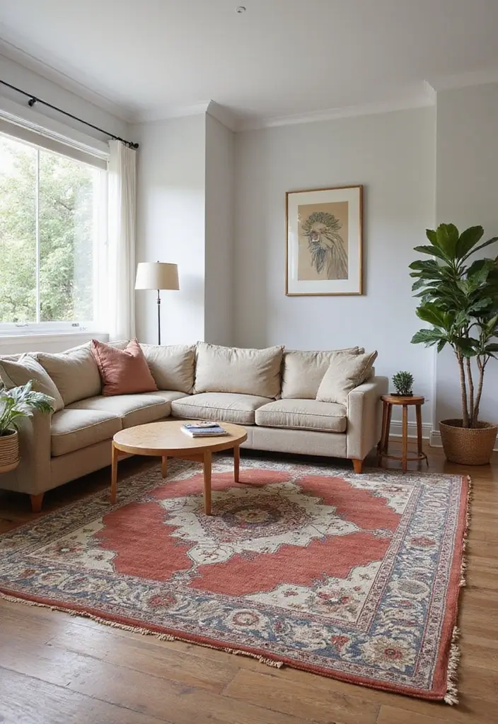 25 Small Apartment Decorating Ideas to Maximize Your Space - 9. Use Area Rugs Wisely