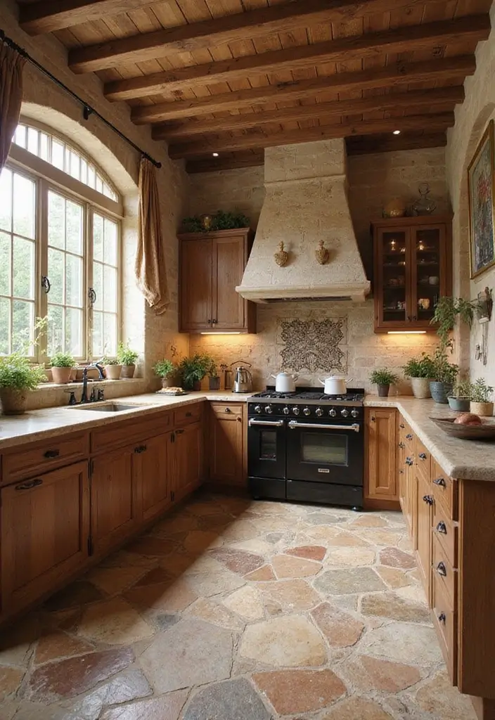 26+ Modern Kitchen Tile Designs You’ll Love - 17. Rustic Stone Tiles