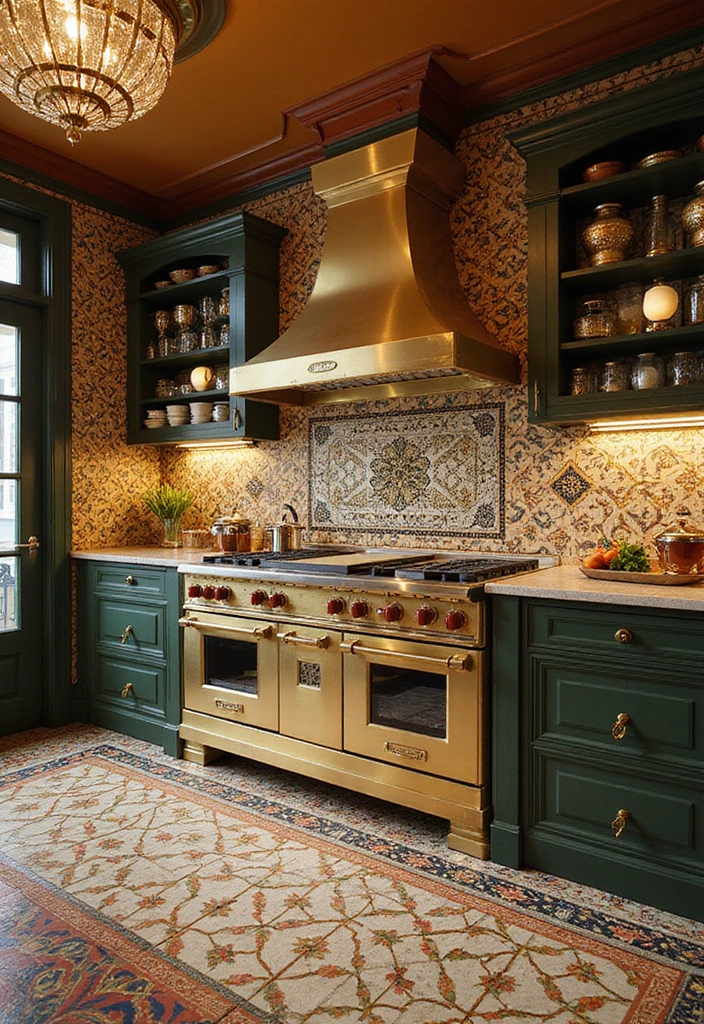 26+ Modern Kitchen Tile Designs You’ll Love - 23. Art Deco Glam