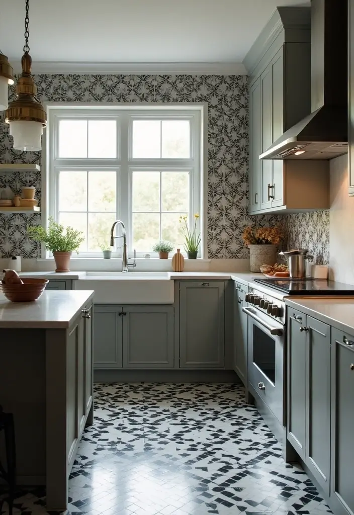 26+ Modern Kitchen Tile Designs You’ll Love - 25. Vintage Black and White