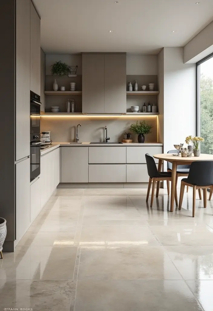 26+ Modern Kitchen Tile Designs You’ll Love - 9. Large Format Tiles