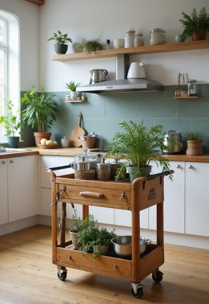 27+ Smart Kitchen Organization Tips for a Clutter-Free Space - 20. Use a Rolling Cart