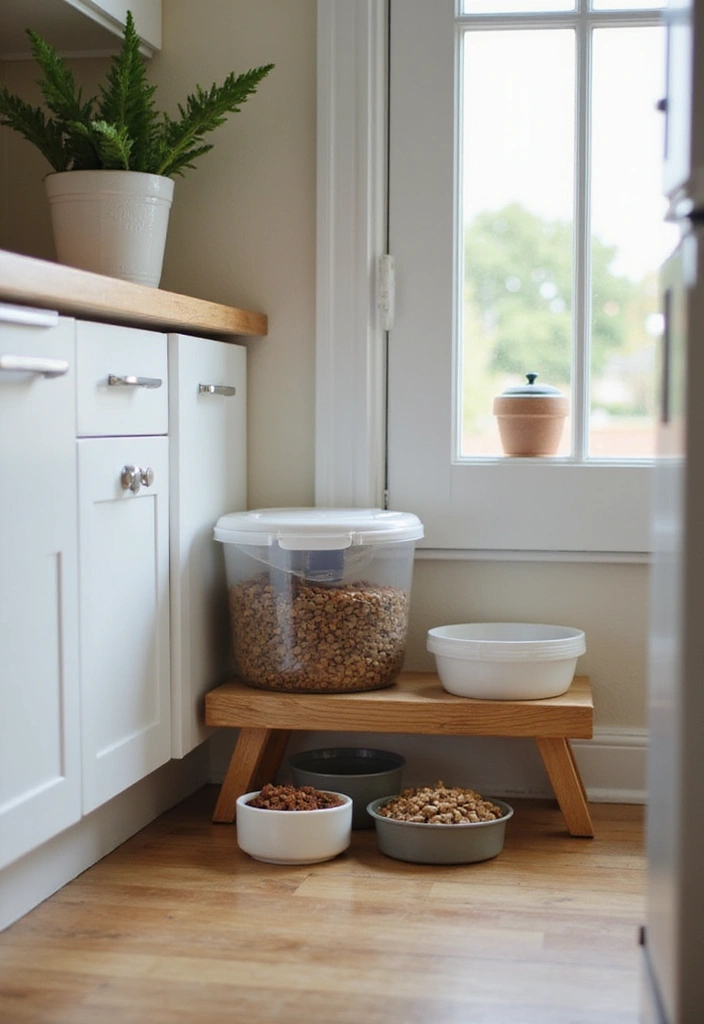 27+ Smart Kitchen Organization Tips for a Clutter-Free Space - 21. Designate a Pet Feeding Area