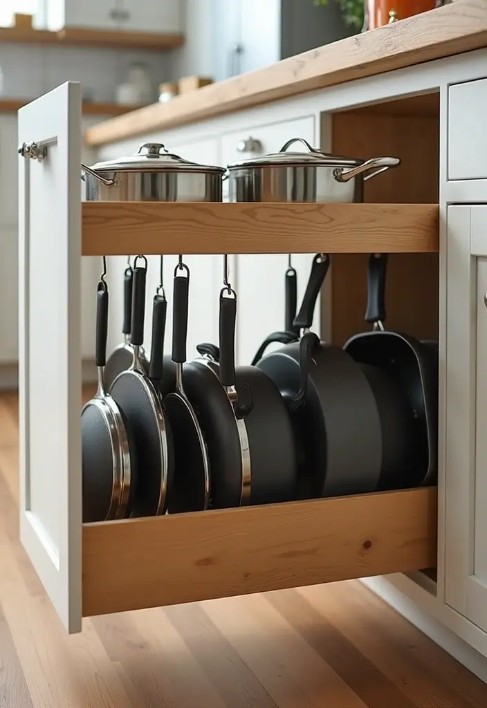 27+ Smart Kitchen Organization Tips for a Clutter-Free Space - 23. Efficient Pot & Pan Storage