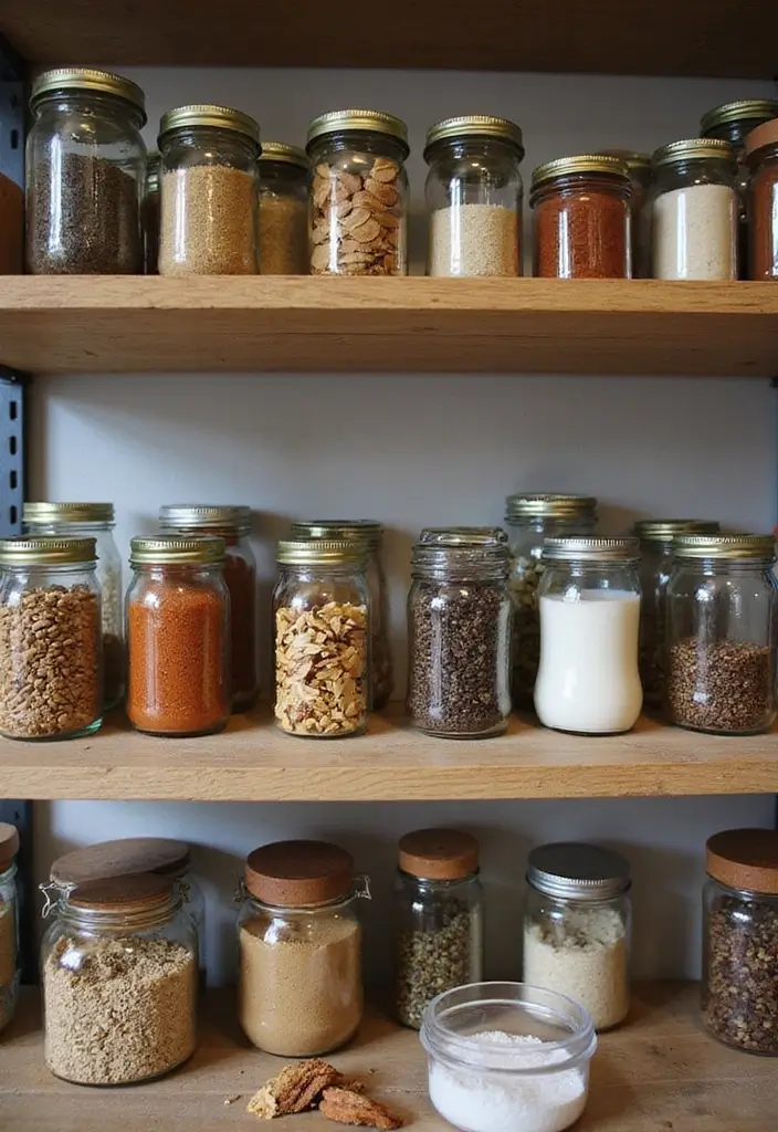 27+ Smart Kitchen Organization Tips for a Clutter-Free Space - 7. Upcycle Glass Jars for Storage