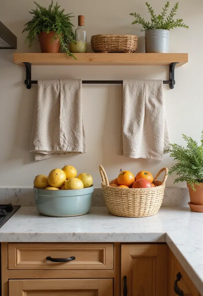 28+ Creative Kitchen Organization Ideas for Every Home - 15. Decorative Baskets for Storage