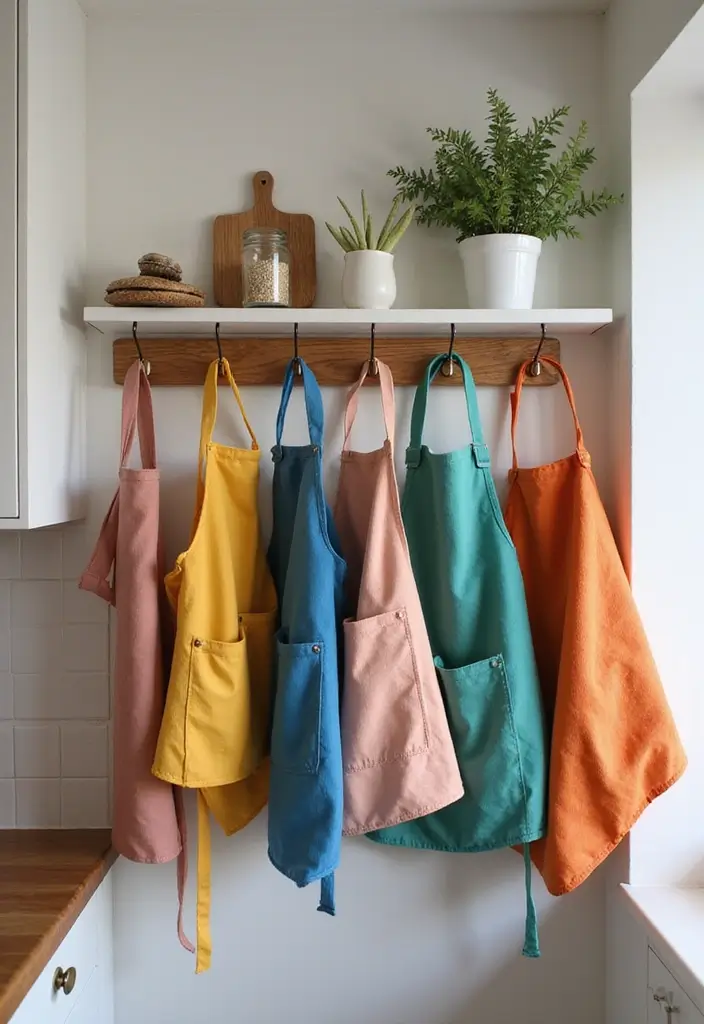 28+ Creative Kitchen Organization Ideas for Every Home - 16. Use an Apron Rack