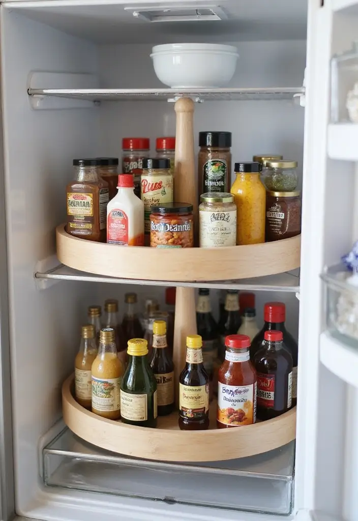 28+ Creative Kitchen Organization Ideas for Every Home - 17. Lazy Susan for Condiments