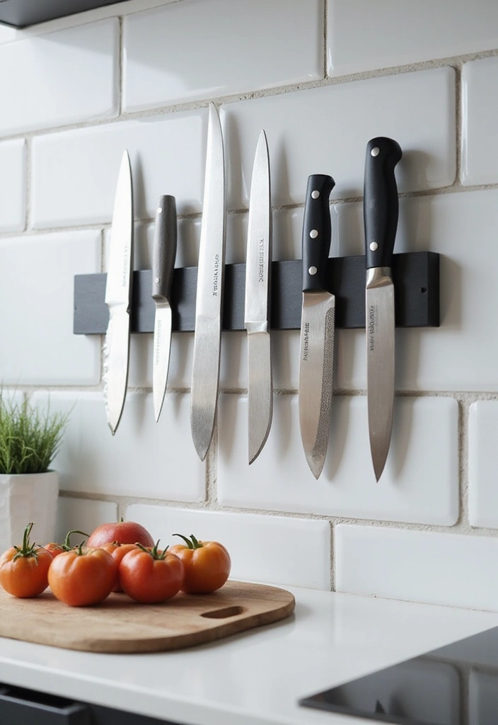 28+ Creative Kitchen Organization Ideas for Every Home - 9. Vertical Knife Storage