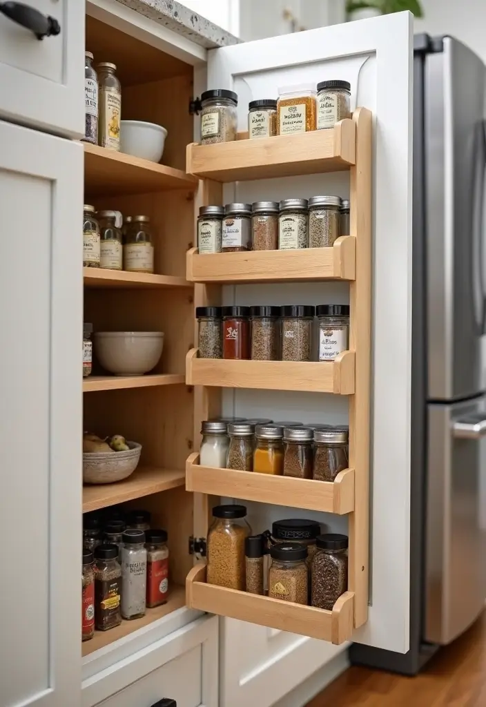 29+ Must-Have Kitchen Organizers for Maximum Efficiency - 11. Cabinet Door Storage Racks