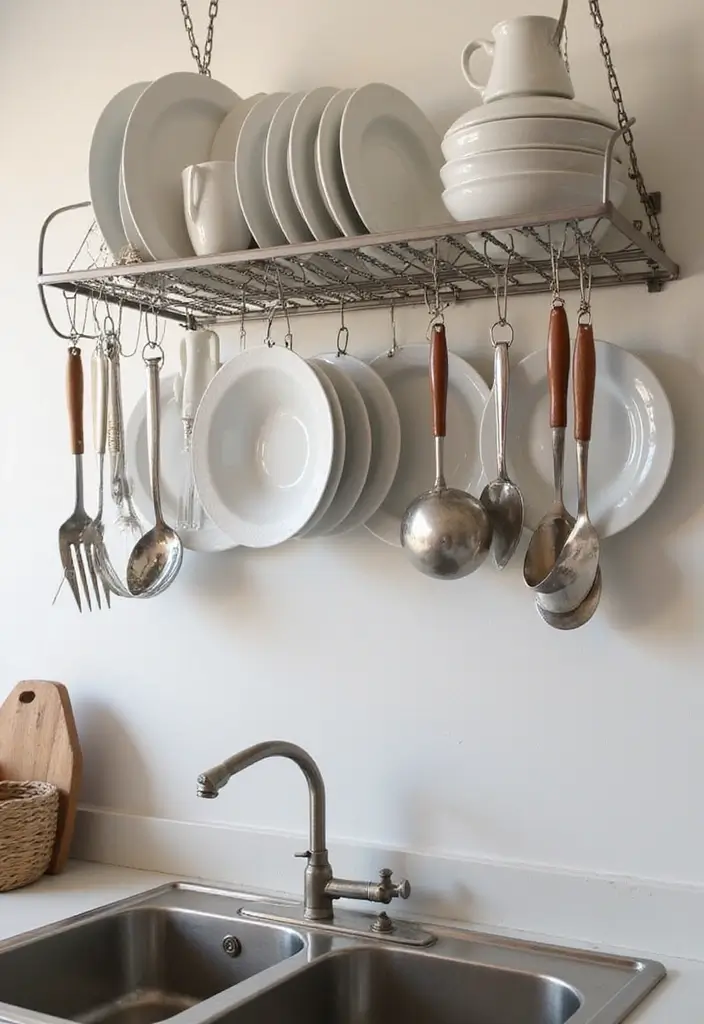 29+ Must-Have Kitchen Organizers for Maximum Efficiency - 13. Hanging Dish Drying Rack