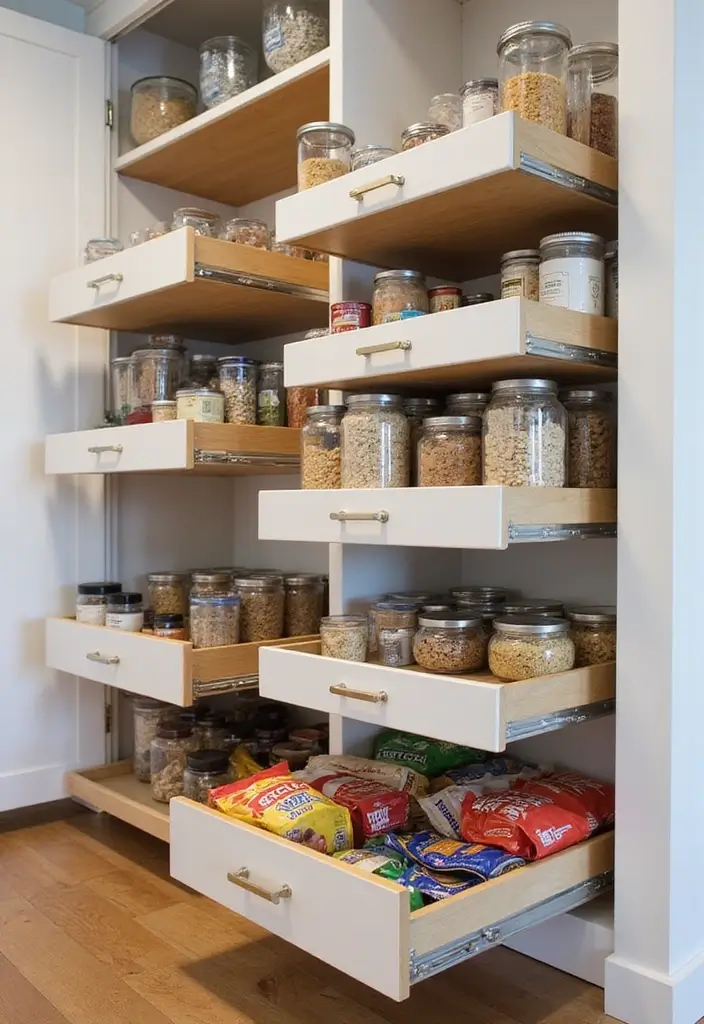 29+ Must-Have Kitchen Organizers for Maximum Efficiency - 8. Slide-Out Pantry Drawers